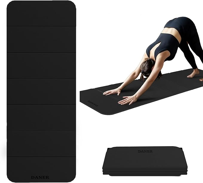 Foldable Yoga Mat 12mm Extra Thick Joint Protection,Portable Design for Travel/Pilates/Board/Camping,Environmental Sports Mat Non-Slip Gym Mat,Odorless POE Material-GravixFit