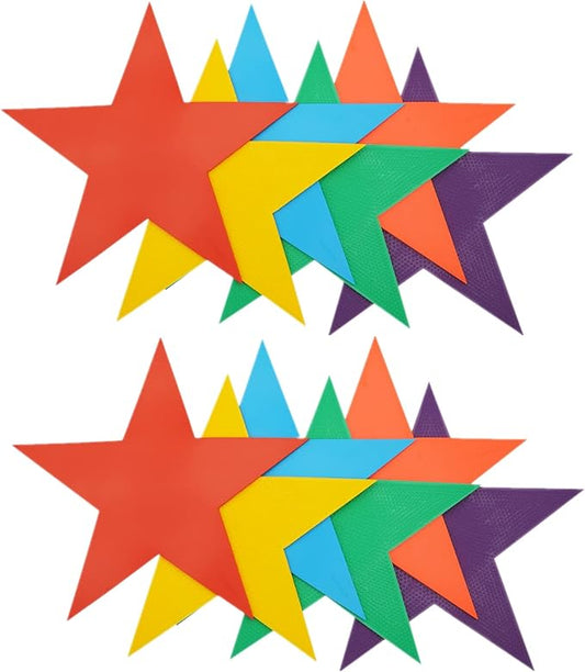 12pcs Colorful Star Arrow Spot Marker Non-Slip Directional Carpet Marker for Training Agility, Kids Classroom Activity, Gym, Sport, Home (Star)-GravixFit