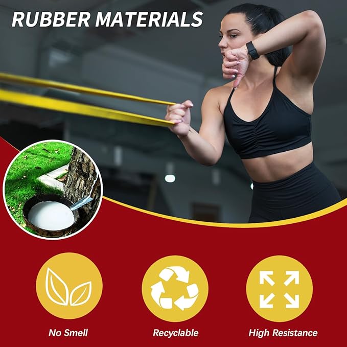 WHATAFIT Resistance Bands, Pull Up Assistance Bands, Exercise Bands, Workout Bands Set for Men and Women Home Fitness, Body Stretching, Strength Training, Physical Therapy-GravixFit