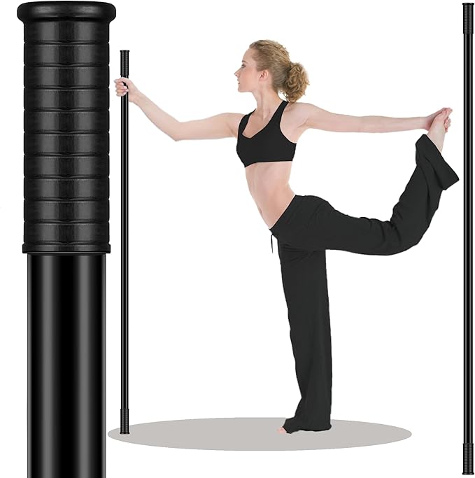 5ft Yoga Stick from Natural Bamboo with Non-Slip Handle-Stretching Stick for Mobility, Flexibility,Exercise,Workout, Physical Therapy,Pilates,Balance Fitness-Access Online Video Guide Without Any Info-GravixFit
