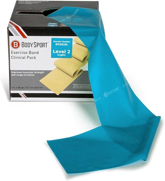 Body Sport Exercise Bands - Resistance Bands in 50 yard Rolls for Fitness, Stretching, or Physical Therapy-GravixFit