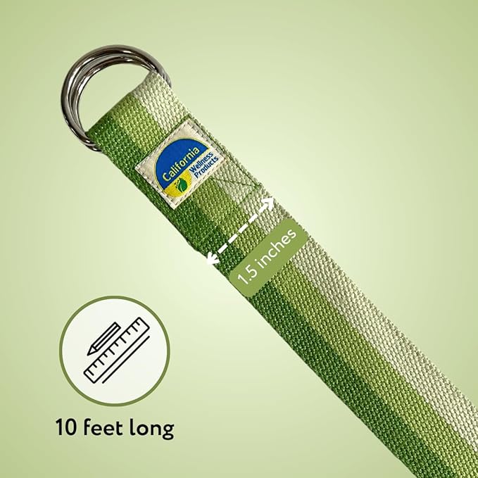 California Yoga Strap | Yoga Belt with Safe Adjustable D-Ring Buckle for Pilates | Stretching Strap | Exercise Bands | Physical Therapy | Improves Sitting Posture-GravixFit