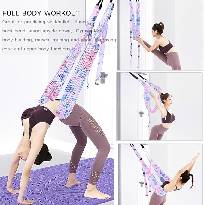 TOCO FREIDO Waist Back Leg Stretch Strap/Yoga Fitness Band, Leg Stretching Assist Trainer, Yoga Stretcher, Back Bend Split Inversion Strap for Fitness, Dance, Ballet, Gymnastics-GravixFit