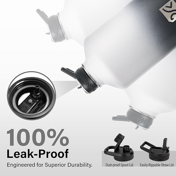 1 Gallon Water Bottle Insulated | Thickened Stainless Steel Vacuum Metal Water Jug | Portable Sports Large for Gym and Hiking with Straw, Carrier Bag, Handle Strap | BPA-Free 128 oz-GravixFit