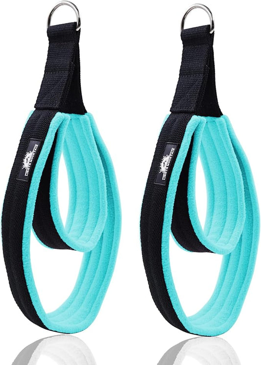1 Pair Enhanced Pilates Double Loop Straps for Reformer, Thickened D-Ring Handle Straps, Yoga Exercise Accessories in 2 Lengths and Multicolor for Home Gym Workout-GravixFit