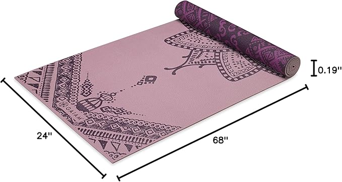 Gaiam Yoga Mat - Premium 6mm Print Reversible Extra Thick Non Slip Exercise & Fitness Mat for All Types of Yoga, Pilates & Floor Workouts (68" x 24" x 6mm Thick)-GravixFit