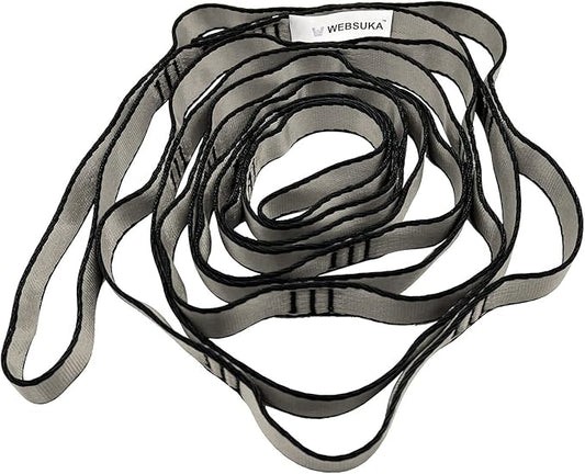 Aerial Yoga Hammock Daisy Chains Strap, Strong 22kN Adjustable with 10 Loops, No Stretch, Climbing Strap Nylon Chain Sling for Aerial Yoga,Swing, Hammock, Suspension, Exercise-GravixFit