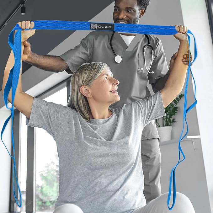 Premium Durable Stretch Straps with Loops, Stretching Strap for Physical Therapy, Multi-Loop Yoga Strap Fitness Exercise Strap for Yoga, Pilates, Dance, Flexibility&Exercise-GravixFit