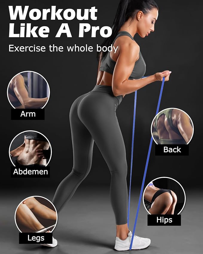 Zacro Resistance Bands, 6 Resistance Levels Pull Up Assistance Bands, Exercise Bands for Men&Women, Heavy Duty Resistance Band Set with Door Anchor, for Working Out, Muscle Training, Physical Therapy-GravixFit