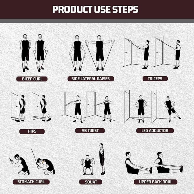 VEICK Resistance Bands, Exercise Bands for Working Out with Handles, Elastic Workout Bands for Men Women, Exercising Bands for Strength Training Equipment at Home Gym-GravixFit