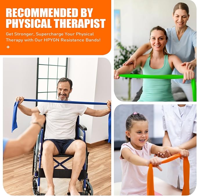 Resistance Bands, Exercise Bands, Physical Therapy Bands for Strength Training, Yoga, Pilates, Stretch Elastic Band with Different Strengths, Workout Bands for Home Gym-GravixFit