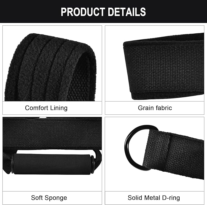 Pilates Double Loop Straps for Reformer, D Ring Straps Handle, Yoga Exercise Straps, 2 PCS-GravixFit