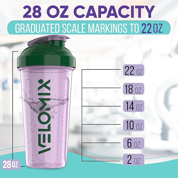 '-2 Pack- 28 oz Protein Shaker Bottles for Protein Mixes - 2x Wire Whisk | Leak Proof Shaker Cups for Protein Shakes | Protein Shaker Bottle Pack (Flower Set)-GravixFit