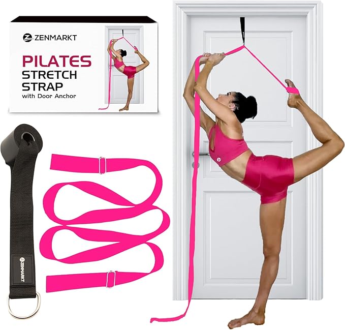 Pilates Stretching Strap with Door Anchor - Flexibility Equipment for Pilates Practitioners - Ideal for Improving Leg Flexibility, Core Stability, and Posture Alignment at Home-GravixFit
