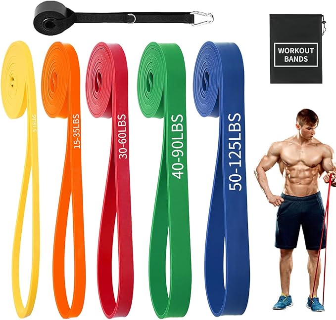 Exercise Bands Resistance Bands for Working Out,Pull Up Bands Set,at Home Workout Equipment,Workout Bands for Men and Women,Stretch Bands for Exercise-GravixFit