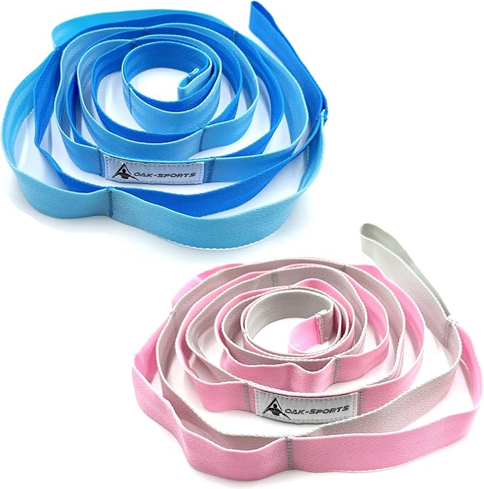 Stretching Strap Yoga Strap with Loops, Stretch Straps for Physical Therapy, Non-Elastic Exercise Strap for Pilates, Dance and Gymnastics with Workout Guide-GravixFit
