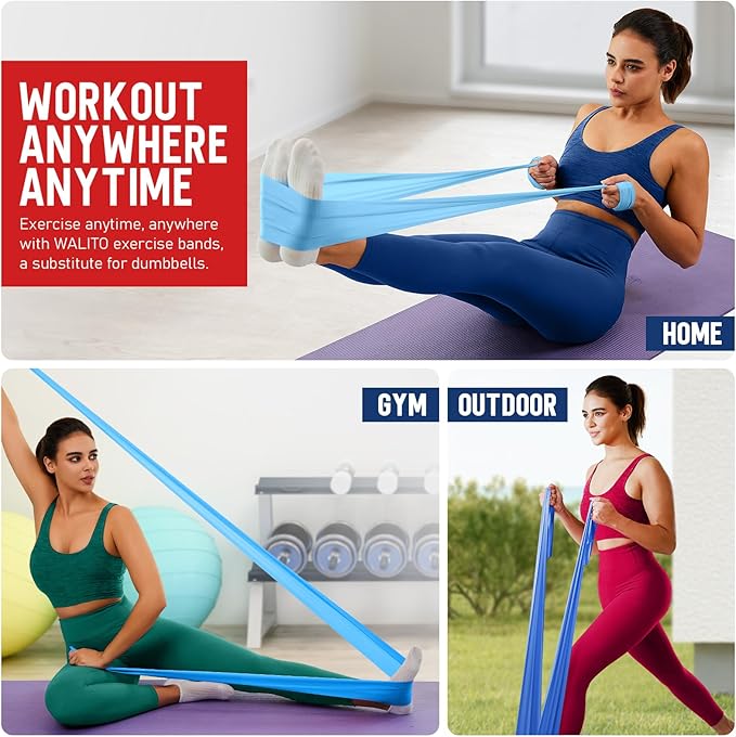 WALITO Resistance Bands for Working Out, Exercise Bands for Women and Men, Workout Bands for Physical Therapy, Stretch, Recovery, Pilates, Rehab, Strength Training and Home Gym-GravixFit