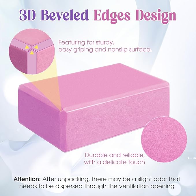 5 Pcs Yoga Blocks Knee Pads Yoga Strap Set Soft Premium Foam Blocks Accessories for Pilates Meditation General Fitness Stability, Kneeling, Balance, Deepen Stretches and Toning-GravixFit