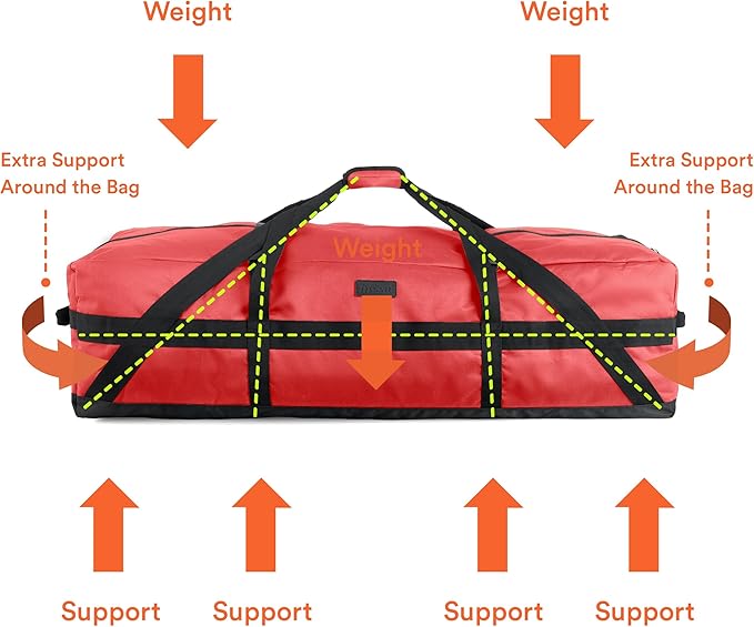 Fitdom 106L 45" Heavy Duty Extra Large Duffle with Upgrade Zipper, Durable & Water Resistant. Perfect as Camping Travel Storage Tent Storage Sports Equipment Bag For Coaches & More-GravixFit