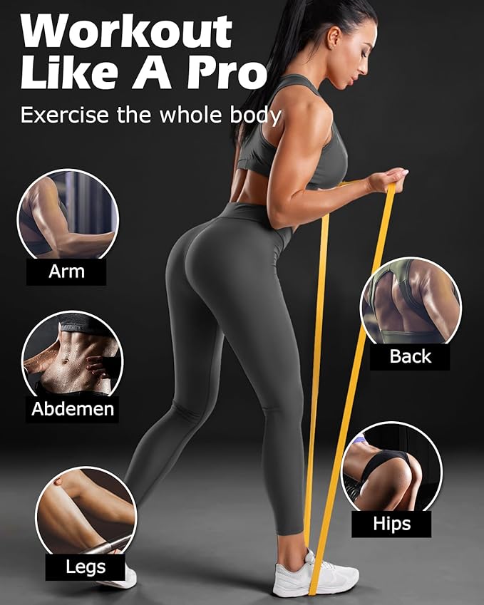 Zacro Resistance Bands, 6 Resistance Levels Pull Up Assistance Bands, Exercise Bands for Men&Women, Heavy Duty Resistance Band Set with Door Anchor, for Working Out, Muscle Training, Physical Therapy-GravixFit