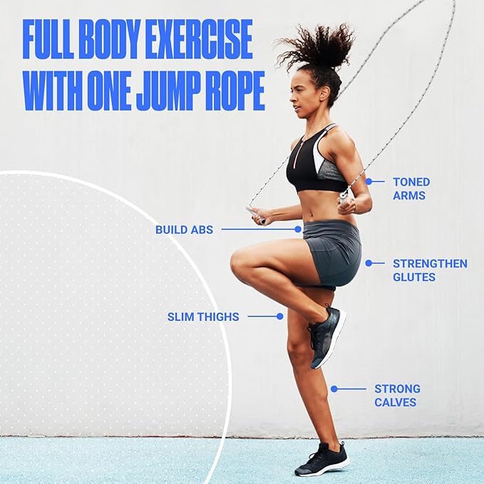 Sportbit Elite Beaded Jump Rope - Adjustable Speed Rope for Fitness, CrossFit, Boxing - Tangle-Free, Lightweight-GravixFit