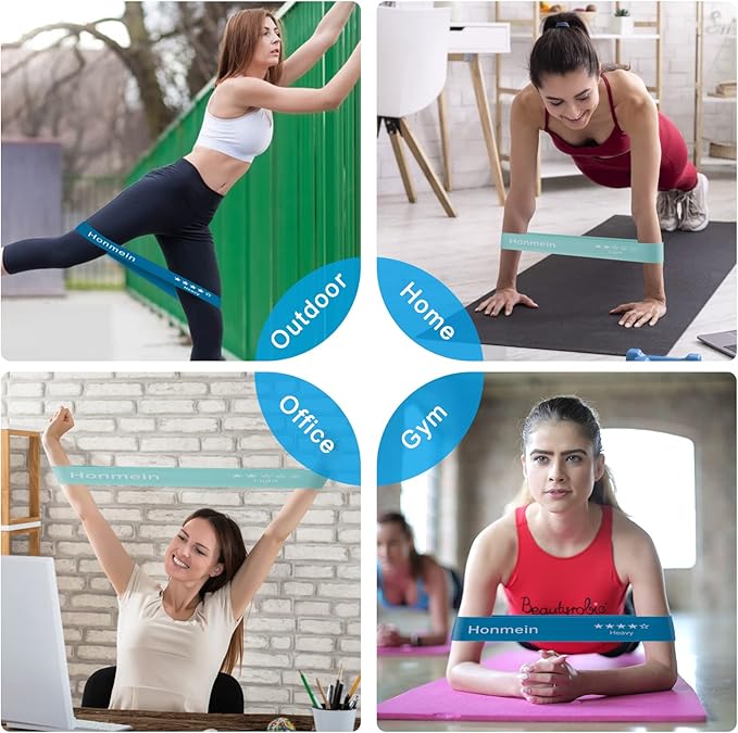 Resistance Bands for Working Out, Exercise Bands with 5 Resistance Levels Fit for Home Fitness, Strength Training, Natural Latex Resistance Band Include Instruction Guide and Carry Bag-GravixFit