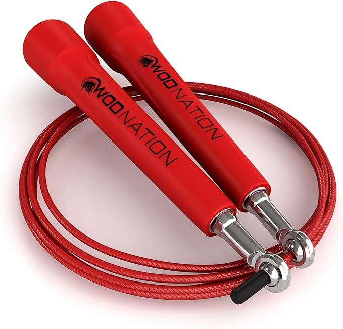 WOD Nation Adjustable Speed Jump Rope For Men, Women & Children - Blazing Fast Fitness Skipping Rope Perfect for Boxing, MMA, Endurance-GravixFit