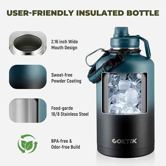 84oz Water Bottle with Straw - Triple Insulated Flask, 48hr Cold Retention Large Water Bottle, Leakproof Water Jug for Gym, Hiking, Camping, Outdoor Sports(2 pack,Mix Color)-GravixFit