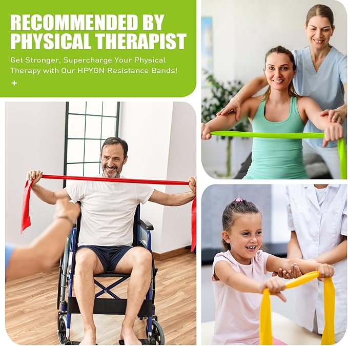 Resistance Bands, Exercise Bands, Physical Therapy Bands for Strength Training, Yoga, Pilates, Stretch Elastic Band with Different Strengths, Workout Bands for Home Gym-GravixFit