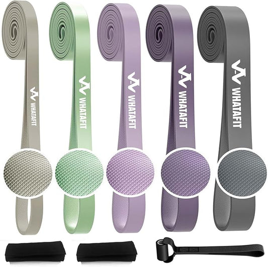 WHATAFIT Resistance Bands, Pull Up Assistance Bands, Exercise Bands, Workout Bands Set for Men and Women Home Fitness, Body Stretching, Strength Training, Physical Therapy-GravixFit