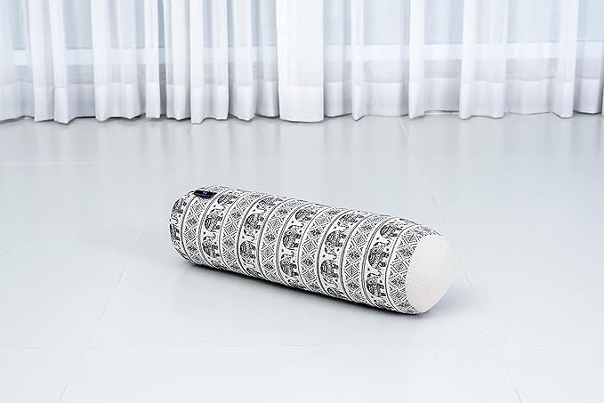 Leewadee Small Yoga Bolster – Shape-Retaining Cervical Neck Roll, Tube Pillow for Comfortable Reading, Kapok Filling, 22 x 6 x 6 inches-GravixFit