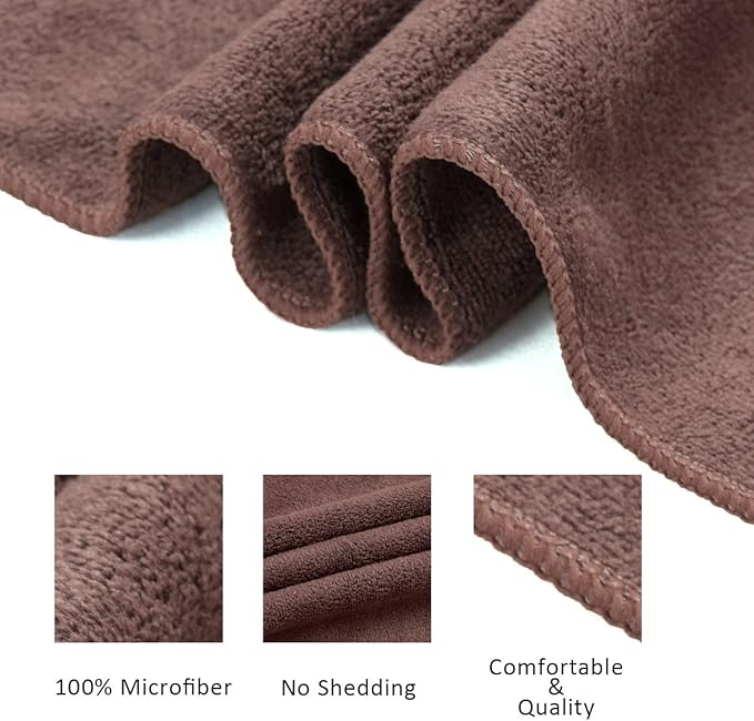 JML Microfiber Towels, Bath Towel Sets (6 Pack, 27" x 55") - Extra Absorbent, Fast Drying, Multipurpose for Bath, Swimming, Fitness, Sports, Yoga, Blue/Brown/Purple-GravixFit