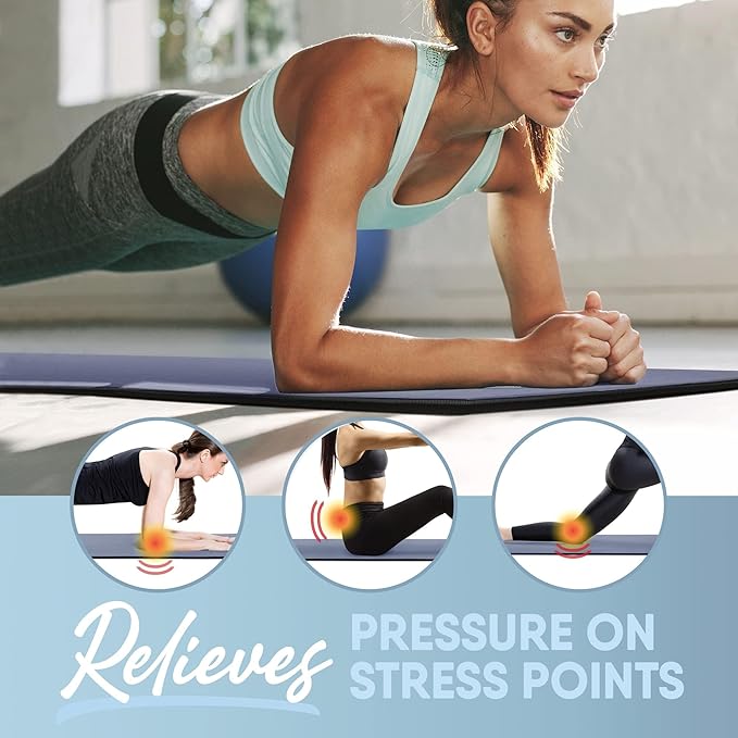 MICRODRY Deluxe Fitness Exercise Yoga Mat for Home & Gym, Extra Thick for High Impact Training, Multi Layered Skid Resistant Surface, Odor Neutralizing with Carrying Strap-GravixFit