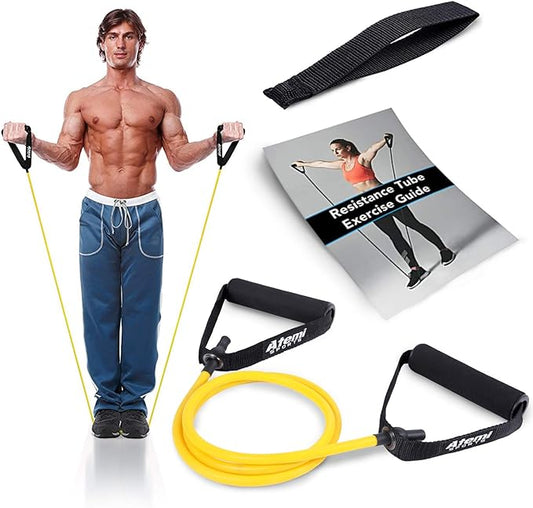 Resistance Bands with Handles and Door Anchor, Gym Resistance Tubes for Strength Training, Exercise Bands for Working Out, Physical Therapy, Home Workouts, Pilates & Crossfit-GravixFit