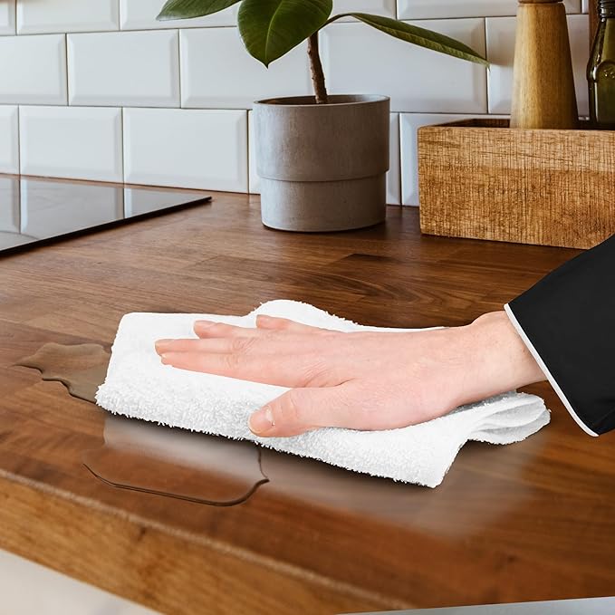 Avalon Towels Terry Bar Mop Towels (Value Pack of 36) Size 14"x17" – Absorbent and Durable, Multipurpose Cleaning Rags, Cotton Cleaning Cloths, Terry Cloth Rags, Reusable Shop Rag (White)-GravixFit