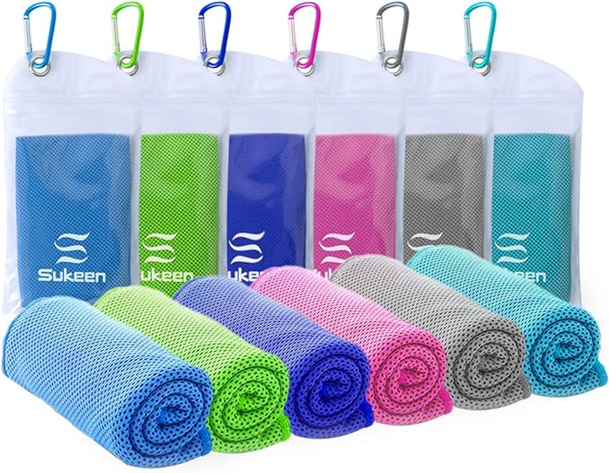 Sukeen Cooling Towel (40"x12"),Ice Towel,Soft Breathable Chilly Towel,Microfiber Towel for Yoga,Sport,Running,Gym,Workout,Camping,Fitness,Workout & More Activities-GravixFit