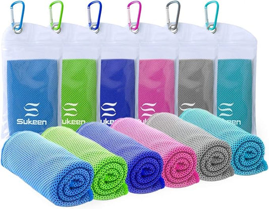 Sukeen Cooling Towel (40"x12"),Ice Towel,Soft Breathable Chilly Towel,Microfiber Towel for Yoga,Sport,Running,Gym,Workout,Camping,Fitness,Workout & More Activities-GravixFit