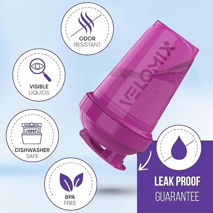 '-6 PACK- 20 OZ Protein Shaker Bottles for Protein Mixes, Shaker Cups for Protein Shakes, Small Shaker Bottle Pack, Shaker Cup, Shakers for protein Shakes (Rose Garden - 6 Pack)-GravixFit