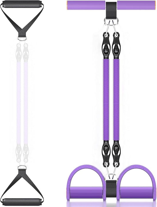 Multifunction Tension Rope, 2 Tubes Stretch Yoga Pedal Tension Strap, Adjustable Resistance, Tension Rope Fitness Equipment-GravixFit