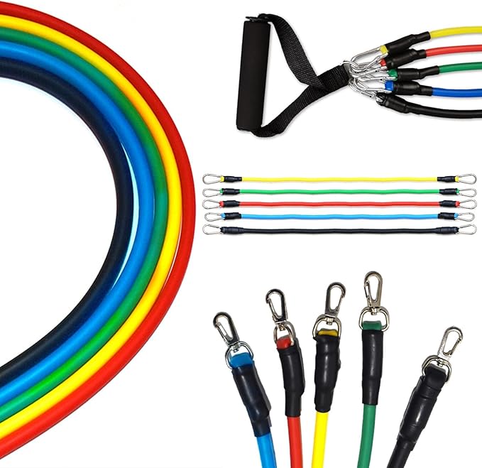 Resistance Bands, Resistance Band Set, Strength Training Fitness Bands, Exercise Bands for Men and Women, Resistance Bands with Handles, Door Anchor, for Shape Body and Home Workouts-GravixFit