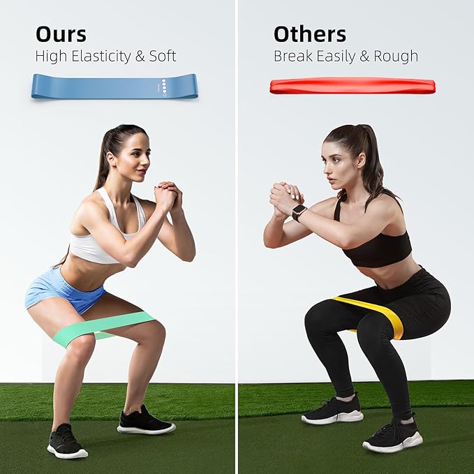 Resistance Bands for Working Out, Elastic Pilates Flexbands for Physical Therapy Yoga, Stretch Exercice Loop Bands for Booty Legs-GravixFit