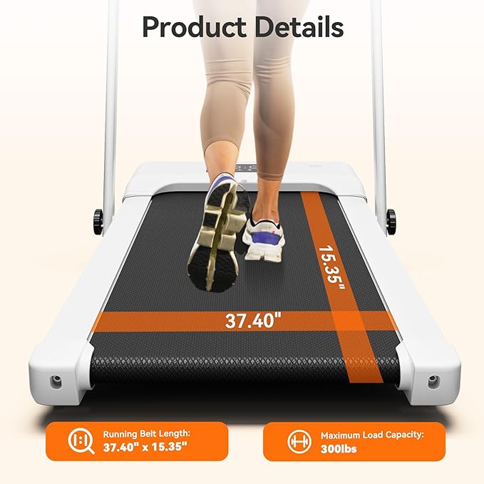 Walking Pad Treadmill with Handle bar, 3.0HP Small Foldable Treadmills for Home with APP Remote Control and LED Display, 7.5MPH Portable Treadmill 300 Lbs Capacity-GravixFit