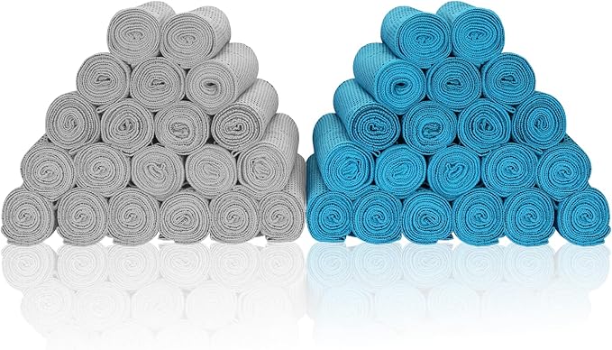 Cooling Towels 40 Pack 40"x 12", 160gsm Bulk Cool Towels, Soft Breathable, Super Absorbent, Quick Cold Towel, for Bowling, Yoga, Travel, Camping, Golf, Football, Hiking, Outdoor Work-GravixFit
