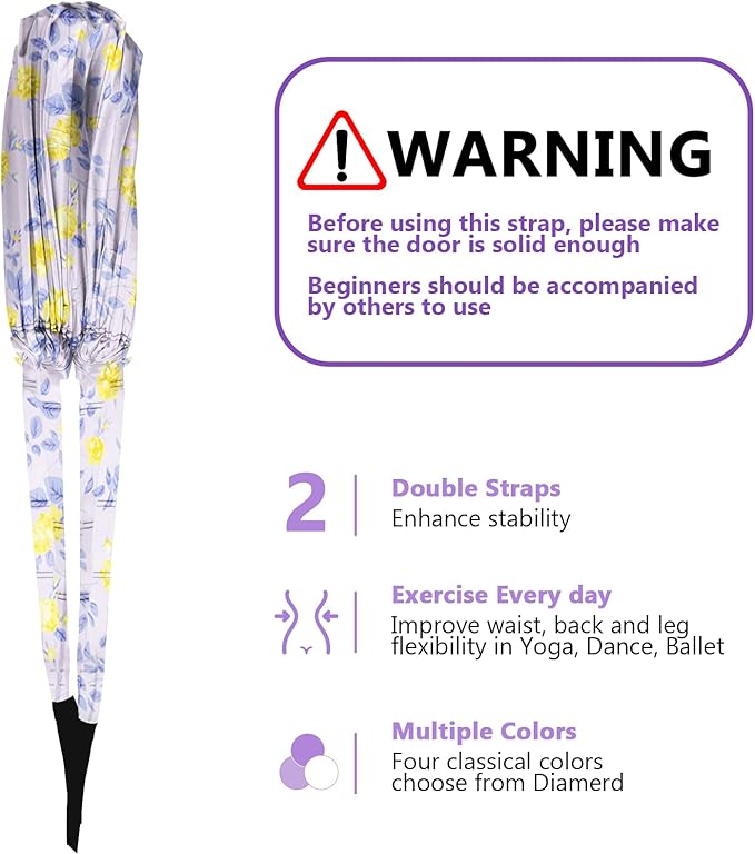 JOFREY Leg Stretcher Strap, Stretching Equipment with Door Anchor Flexibility Trainer Backbend Assist for Dance Aerial Yoga Ballet Leg Stretching Exercise…-GravixFit