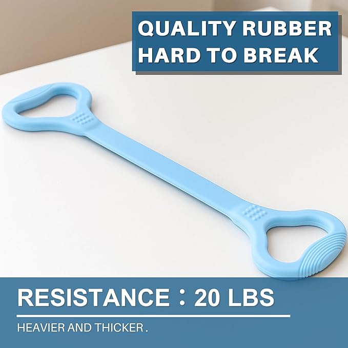 LEZER Figure 8 Resistance Band, Fitness Elastic Rope, Execrise Workout for Arm, Back, Chest and Shoulder, Yoga, Pilates, Stretching, Physical Therapy Equipment-GravixFit