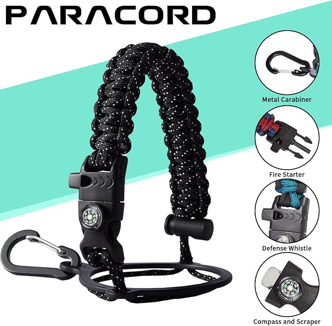 Stainless Steel Water Bottle 40oz with Straw & Auto Spout Lids, Paracord Handle, Insulated Water Flask Carrier Bag & Protective Boot, Thermo Bottle Mug Metal Canteen Keep Cold-48H & Hot-24H-GravixFit