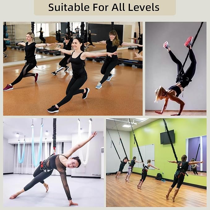 Bungee Fitness Set, Heavy Resistance Band Set, Professional 4D Yoga Bungee Rope Workout Equipment W/6 Sizes, for Home Gym Training & Fitness(Not for Extreme Sports)-GravixFit