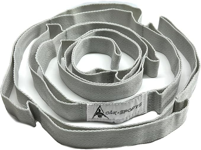 Stretching Strap Yoga Strap with Loops, Stretch Straps for Physical Therapy, Non-Elastic Exercise Strap for Pilates, Dance and Gymnastics with Workout Guide-GravixFit