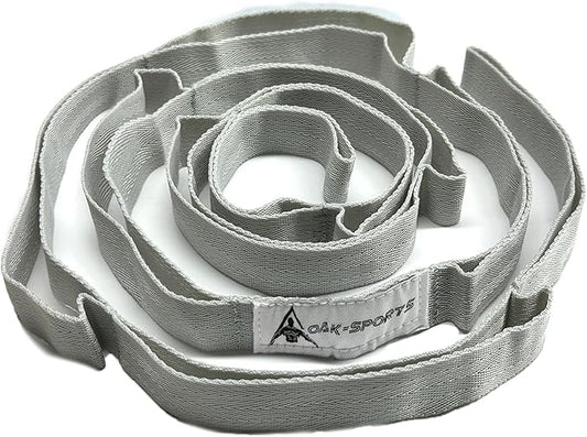 Stretching Strap Yoga Strap with Loops, Stretch Straps for Physical Therapy, Non-Elastic Exercise Strap for Pilates, Dance and Gymnastics with Workout Guide-GravixFit