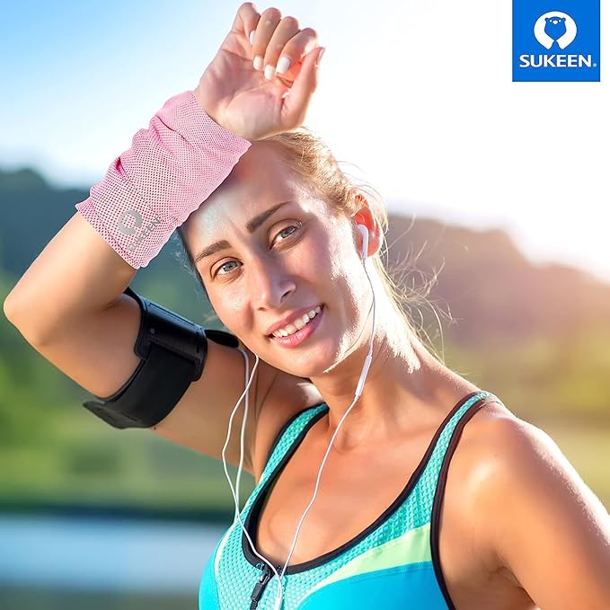 Sukeen 4 Pack Cooling Towel (40"x12") for Sweat, Quick-Drying Neck Cooling Wraps, Soft & Breathable Chilly Sports Towel for Yoga, Sport, Running, Workout, Cooking, Microfiber-GravixFit